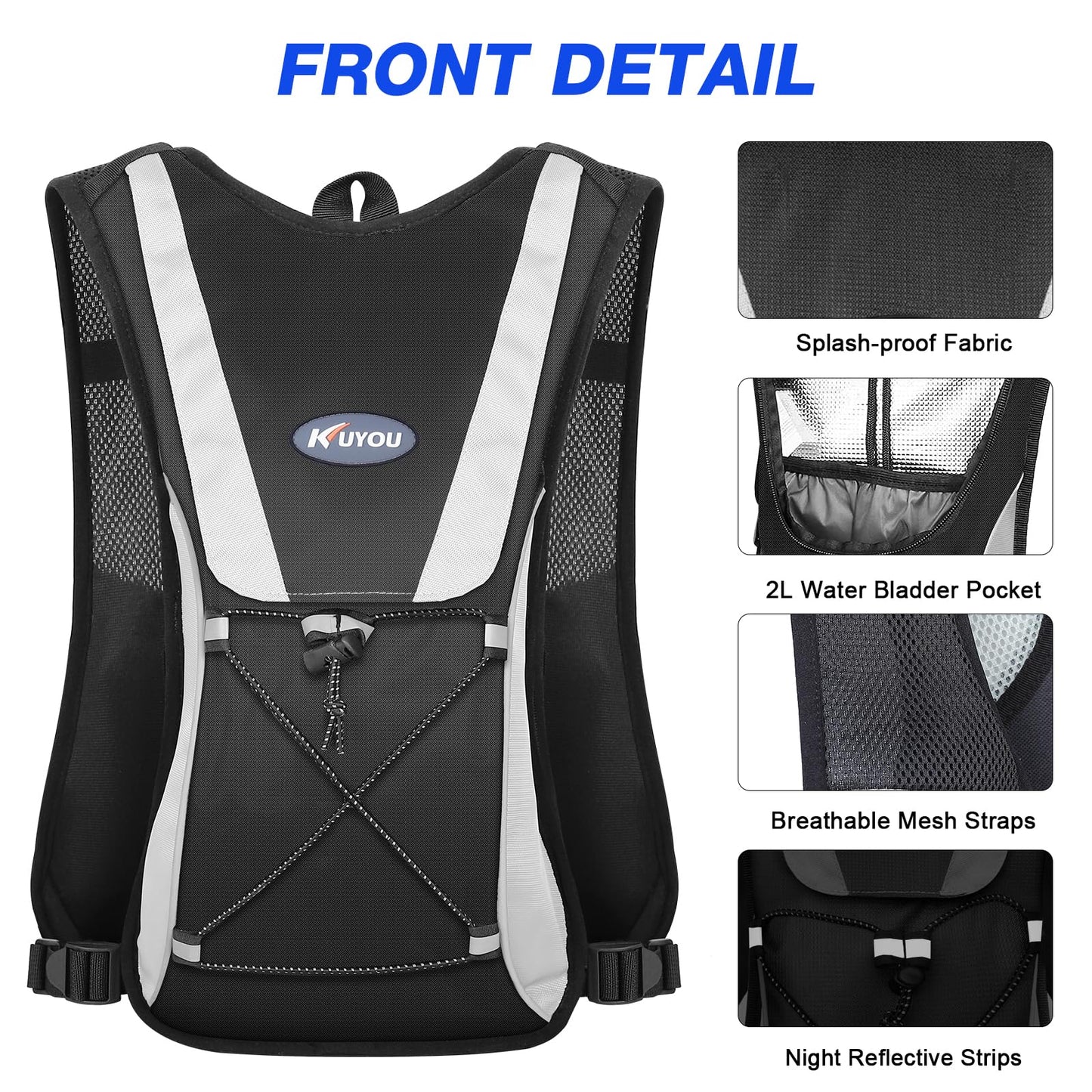 Hydration Pack,Water Backpack with 2L Water Bladder Perfect for Running Cycling Hiking Climbing Pouch