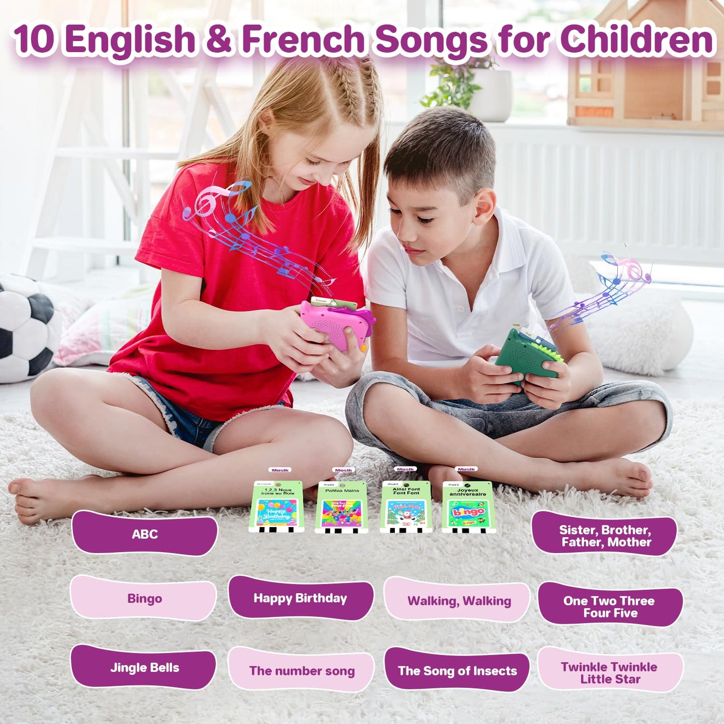 French and English Talking Flash Cards for Toddlers 1 2 3 4 5 6 Year Olds, 420 Sight Words, Montessori Learning Toys, Pocket Speech Therapy Toys, Sensory Preschool Educational Birthday