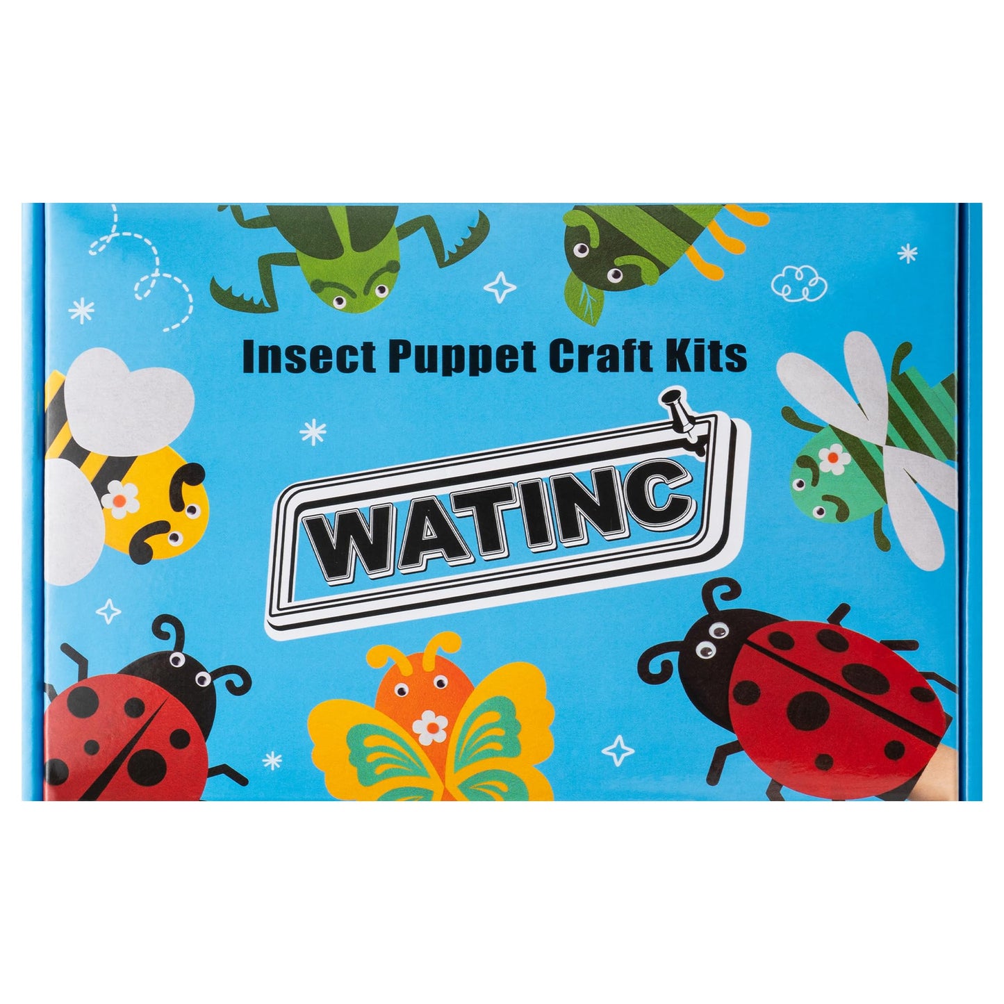 WATINC 6Pcs Hand Puppet Making Kit, Art Craft Felt Sock Puppet Toys, Creative DIY Make Your Own Pompoms Wiggle Googly Eyes Storytelling Role Play Party Supplies Gift for Girls Boys (Insect)