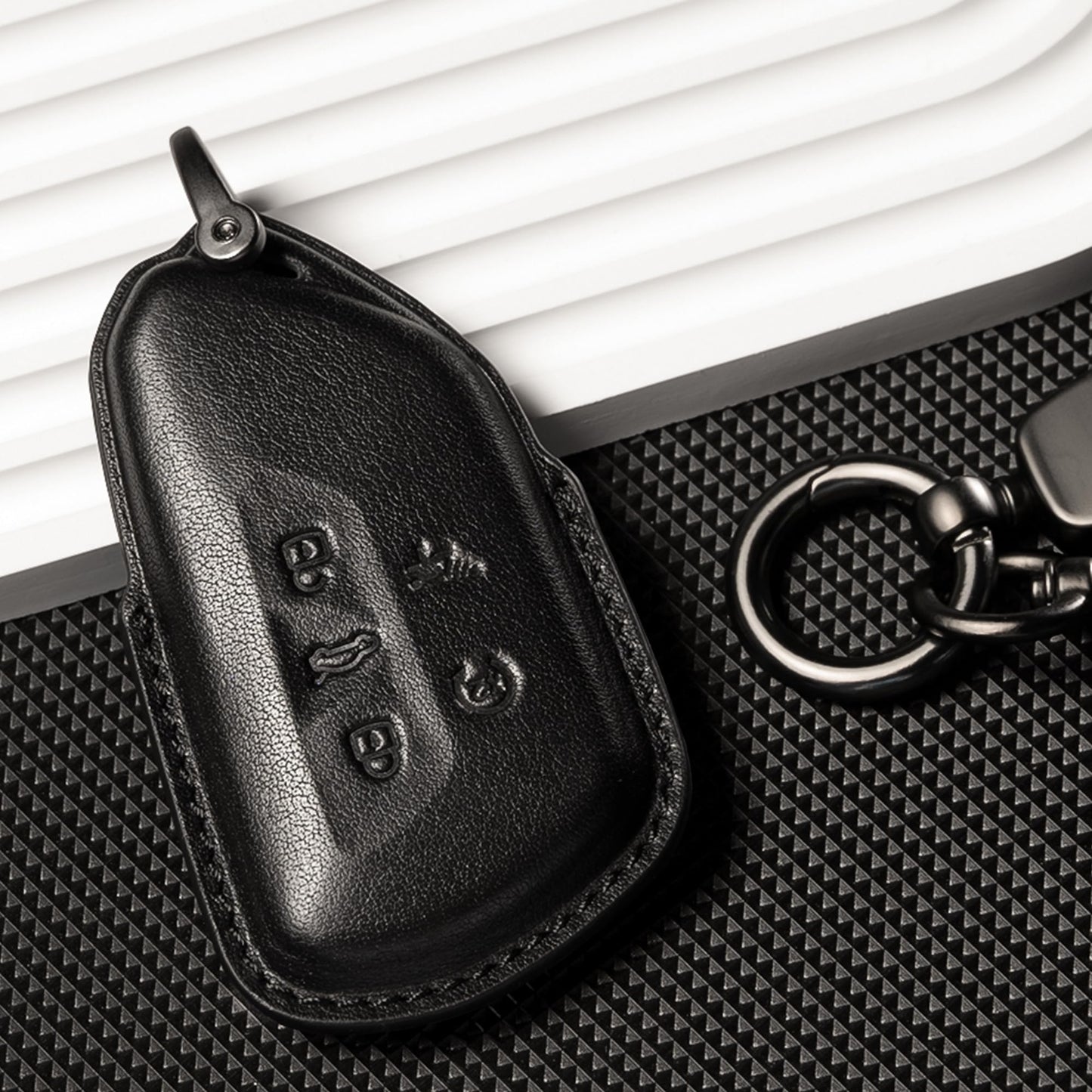 Smyfob for Volkswagen Atlas Key Fob Cover Leather car Key case 2026 2025 2024 VW Atlas Cross Sport Accessories 5 Button