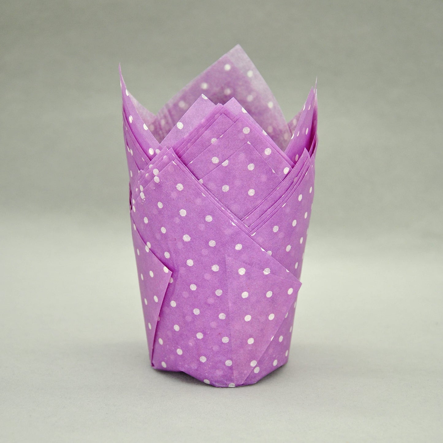 QLSmypkg Large Muffin Greaseproof paper Baking cupcake cups, 2-1/4" x 4" Purple printed with Polka Dot Tulip Baking Cup(Large) (125pcs)