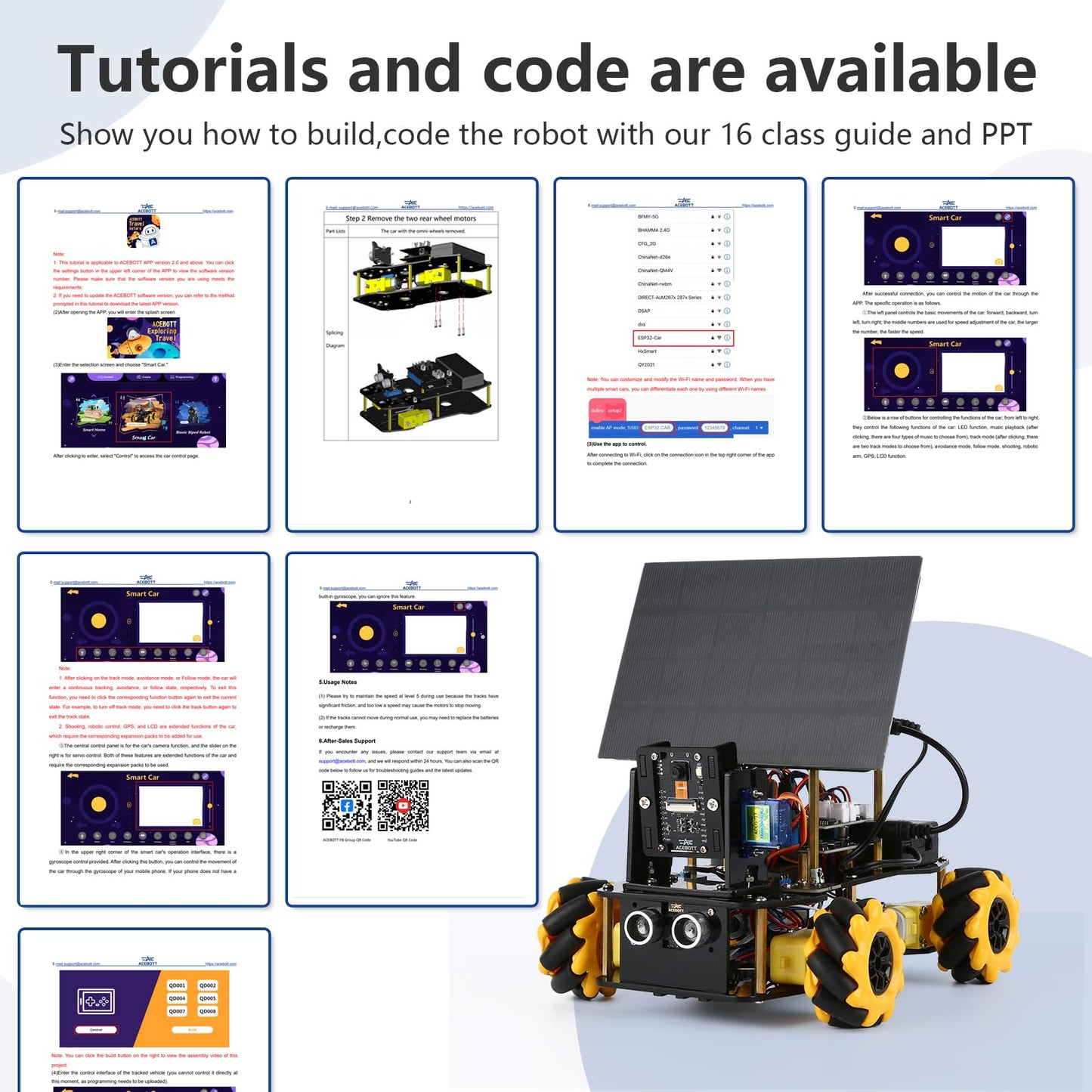4-in-1 ESP32 Smart Camera Solar Robot Car, 4WD Remote Control Car Robotics Kit for 8-12 12-16+ Kids Teens, Electronics Programming STEM Toy Science Coding Kit Compatible with Arduino/Scratch/Phython