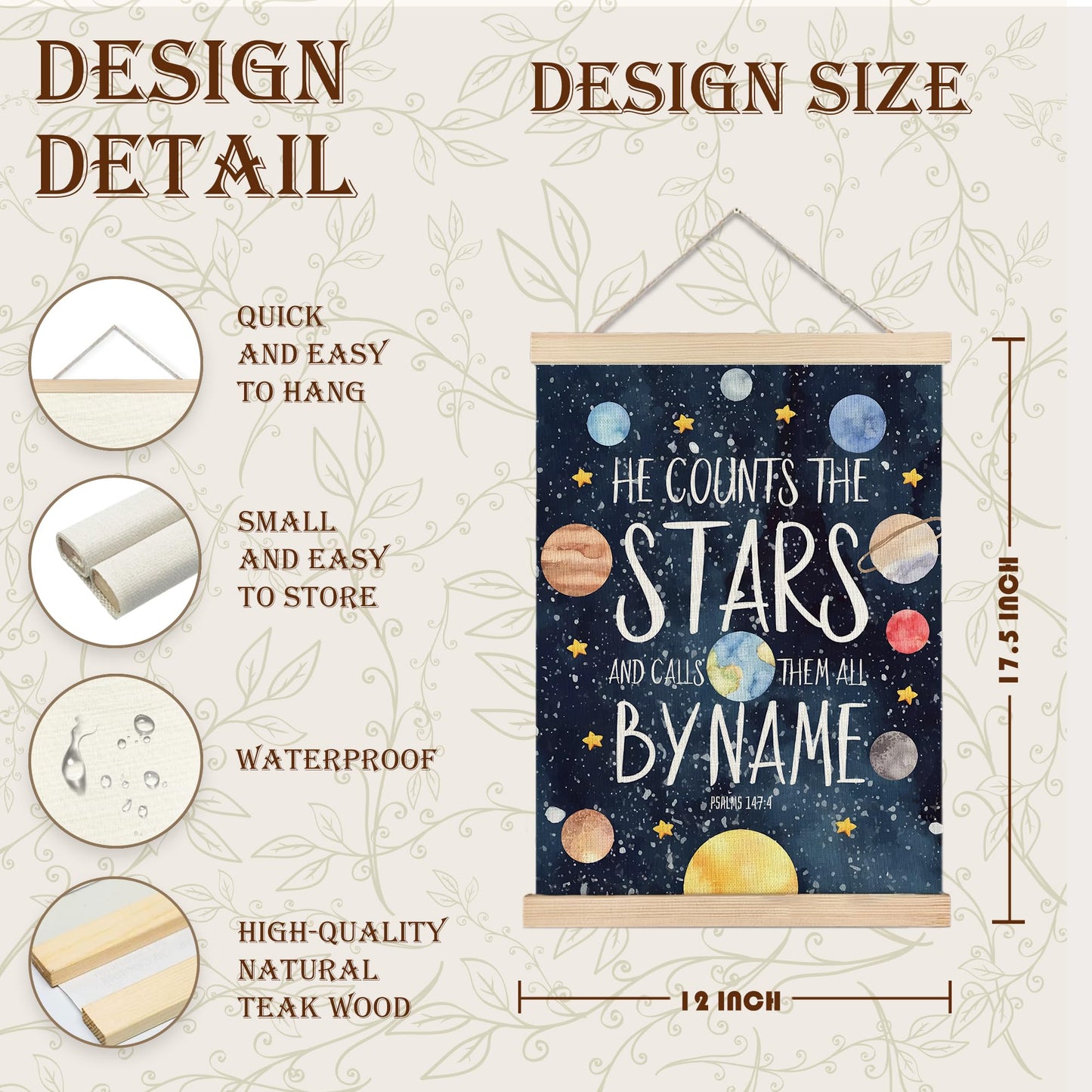 URLLUAE Solar Space Wal Decor Poster Hanger Frame, Outer Space Nursery Decor, System Wall Art, Solar System for Kids Room Decoration for Boys Room,12x16 Inches