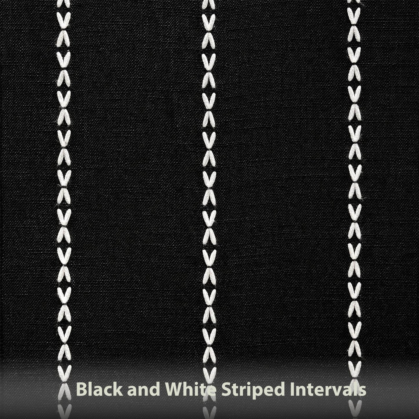 Niviy Halloween Black Table Runner 48 Inches Long, Fall Black Embroidered Striped Braided Boho Table Runner for Holiday Home Party Indoor Outdoor 12 x 48 Inch