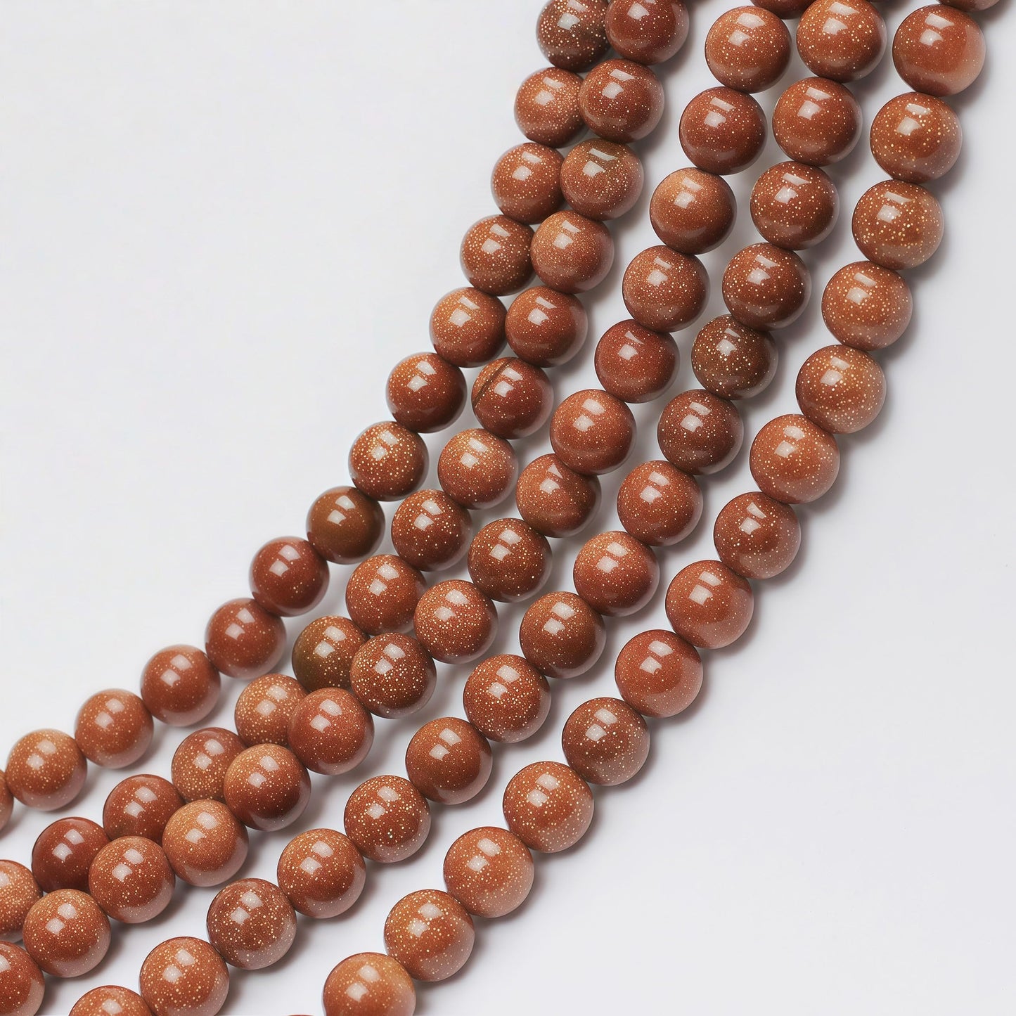 MJDCB AAA Natural Gold Sand Gemstone Loose Round Beads Spacer Beads for Jewelry Making (12mm)