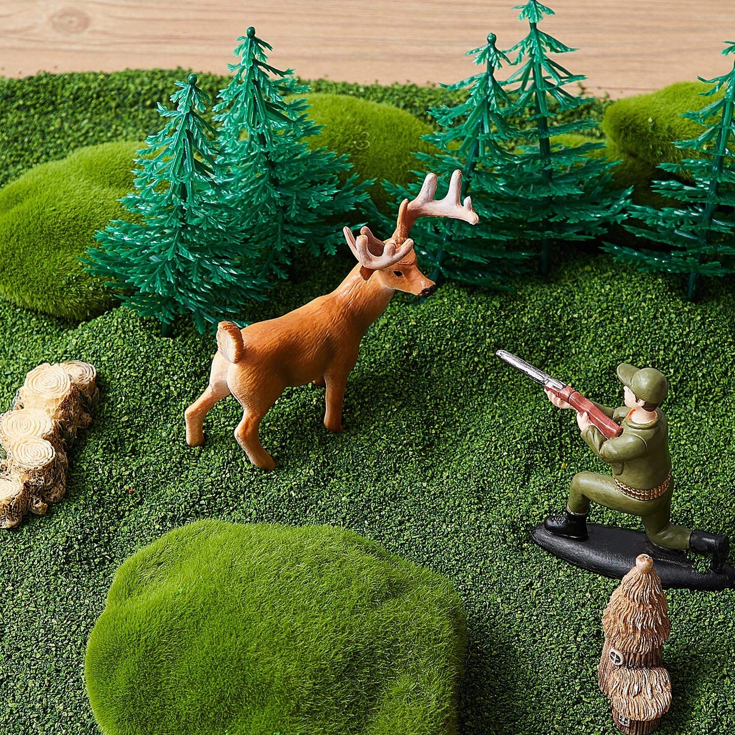 17 PCS Deer Hunting Cake Topper Deer Hunter Tree Cake Decorations Set Hunting Theme Topper for Birthday Party Baby Shower Wedding Supplies Christmas Halloween