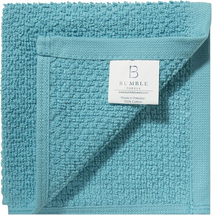 Bumble Premium Dish Cloths Towel 12"x12" | 100% Natural Ring Spun Cotton Tea