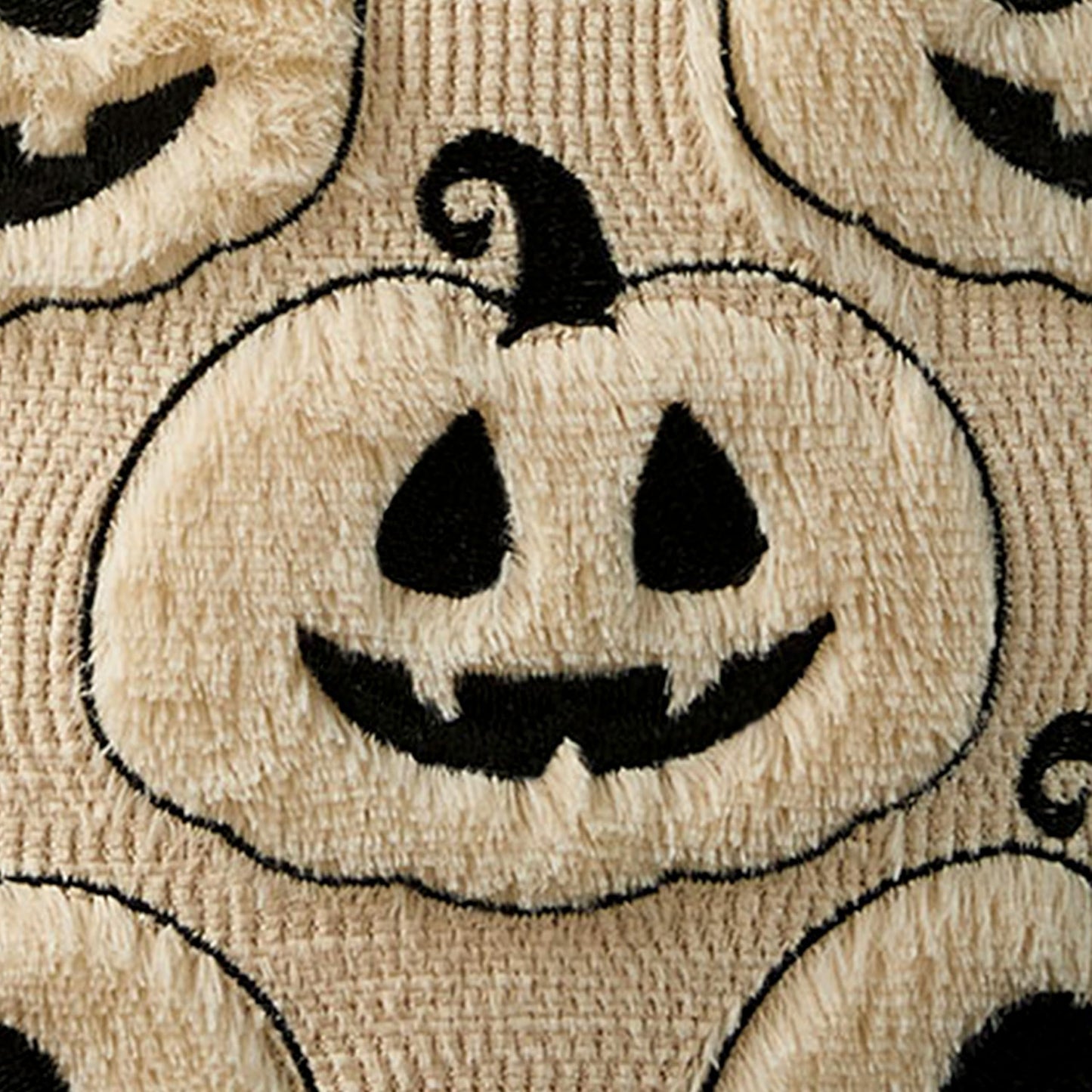 DFXSZ Halloween Pillow Covers 16x16 inch Set of 2 Black Beige Halloween Pumpkins Throw Pillow Cases Soft Plush Faux Fur Wool Couch Cushion Case for Chair Sofa Living Room Home Decor PTK057B16