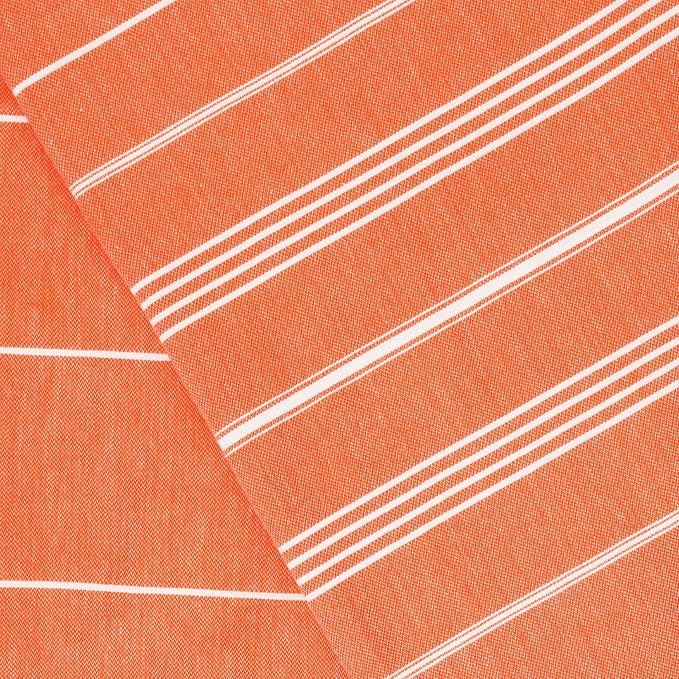 Bersuse Towels Anatolia XL Beach Blanket Throw Blanket Turkish Towel 100% Cotton Extra-Large Quick-Dry Lightweight Premium Peshtemal Towel - 61x82 Inches, Dark Orange (Set of 6)
