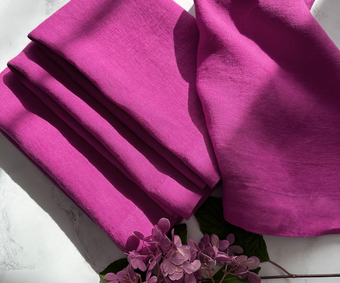 Linen Cocktail Napkins 12 x 12, 100% Pure Linen Napkins, Set of 4, Pink Table Napkins, Farmhouse Orchid Cloth Napkins, Weddings, Pink Napkin and Everyday Use, Halloween, Thanksgiving