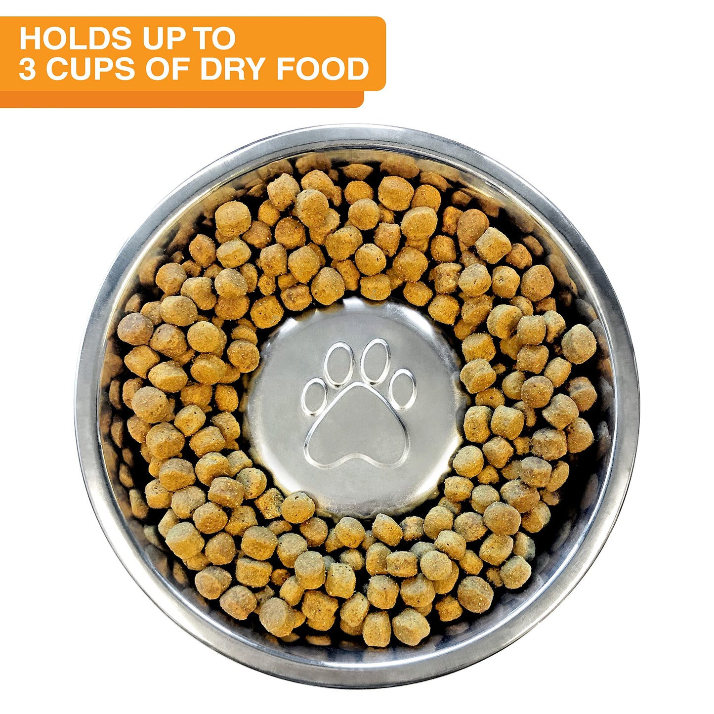 Neater Pet Brands Stainless Steel Slow Feed Dog Bowl for Fast Eating Large Breed, Metal Slow Feeder Dog Bowl Fits in Large Neater Feeders, for Puppy or Dogs (>40 lbs), 3 Cup Food Capacity