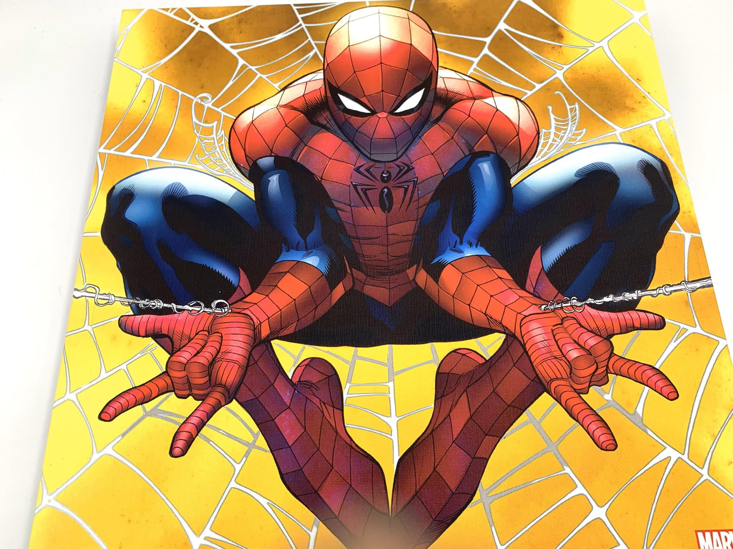 Silver Buffalo Spider-Man 15x15 inch Canvas Wall Art - Spiderman Shooting Webs Picture Poster Wall Decor