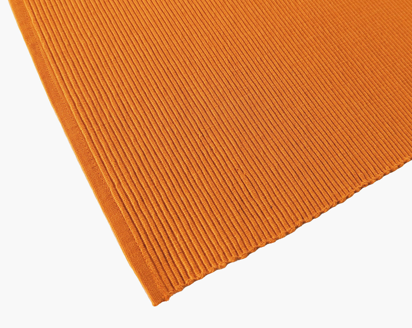 100% Cotton Ribbed Placemats - Set of 4-13 x 19 Inches - Orange - Everyday/Fall/Thanksgiving/Halloween Cloth Table Mats - Thick Construction, Washable Reusable & Place Mats - by AVKA Studio