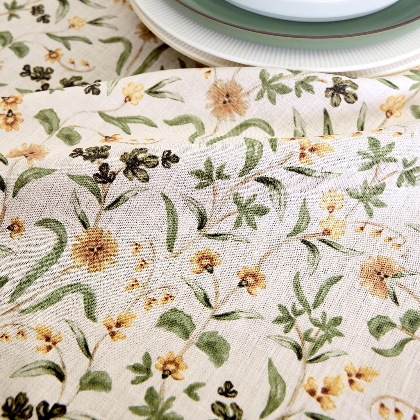 Solino Home 100% Pure Linen Cloth Napkins Set of 4 - Multicolor Floral Print Dinner Napkins 20 x 20 Inch - Handcrafted and Machine Washable - Fall Botanical Print