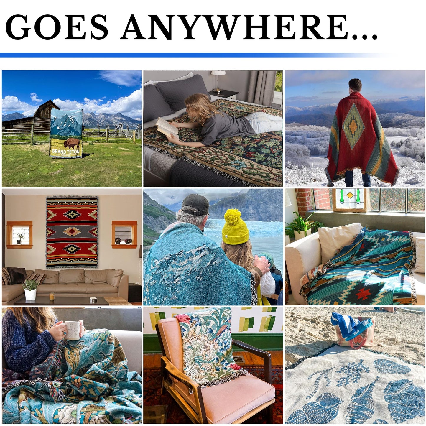 Pure Country Weavers Monster Wolf Man Blanket - Fantasy Gift - Tapestry Throw Woven from Cotton - Made in The USA (50X60)