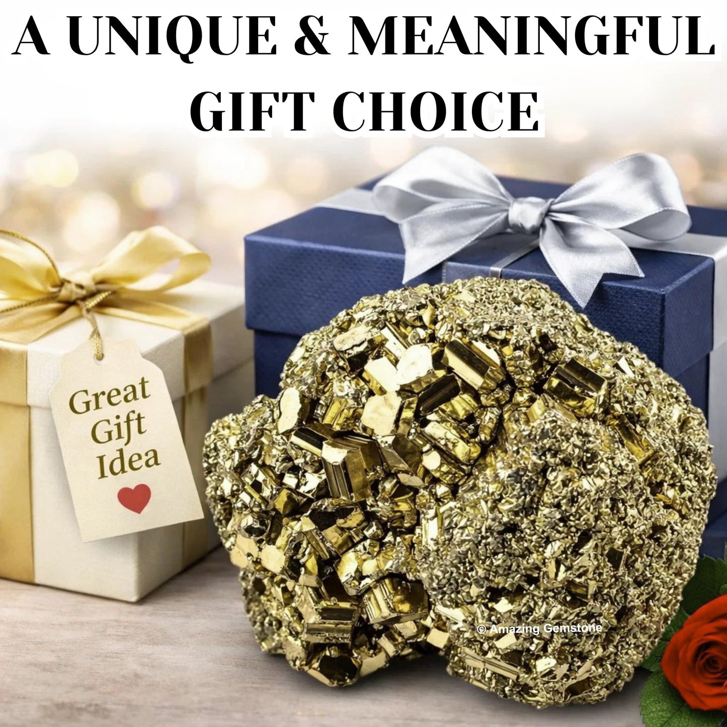 Amazing Gemstone Small Pyrite Crystal Stone Cluster Samples - Extra Large High Energy Natural Iron Pyrite Stone Pirita Piedra Original with Healing Properties (Upto 40 Gram)