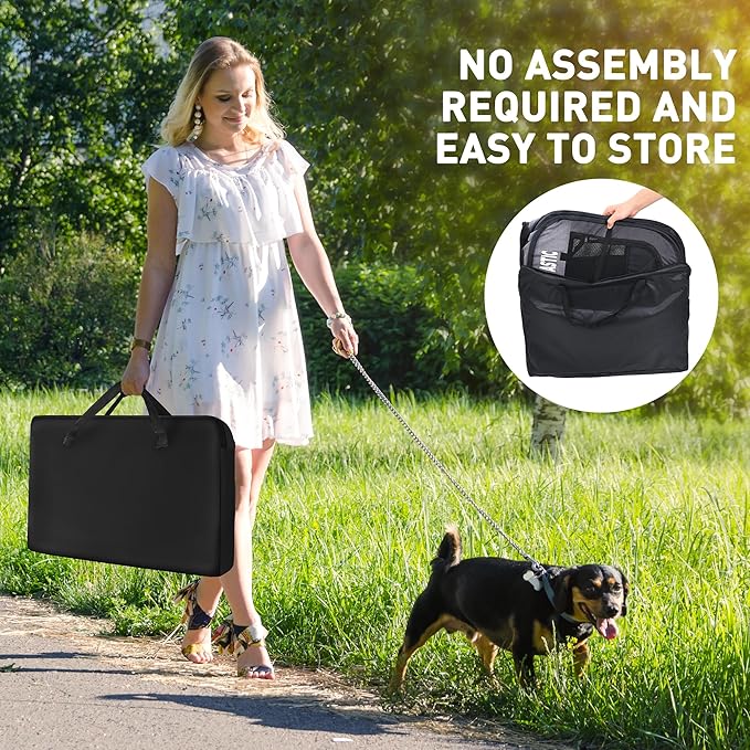Portable Pet Playpen for Small Dogs & Cats, Foldable Puppy Safety Pen with Removable Zipper Top, Breathable Mesh Dog Delivery Room, Indoor Isolation Cage for Kittens/Rabbits (Dark Grey, Small)