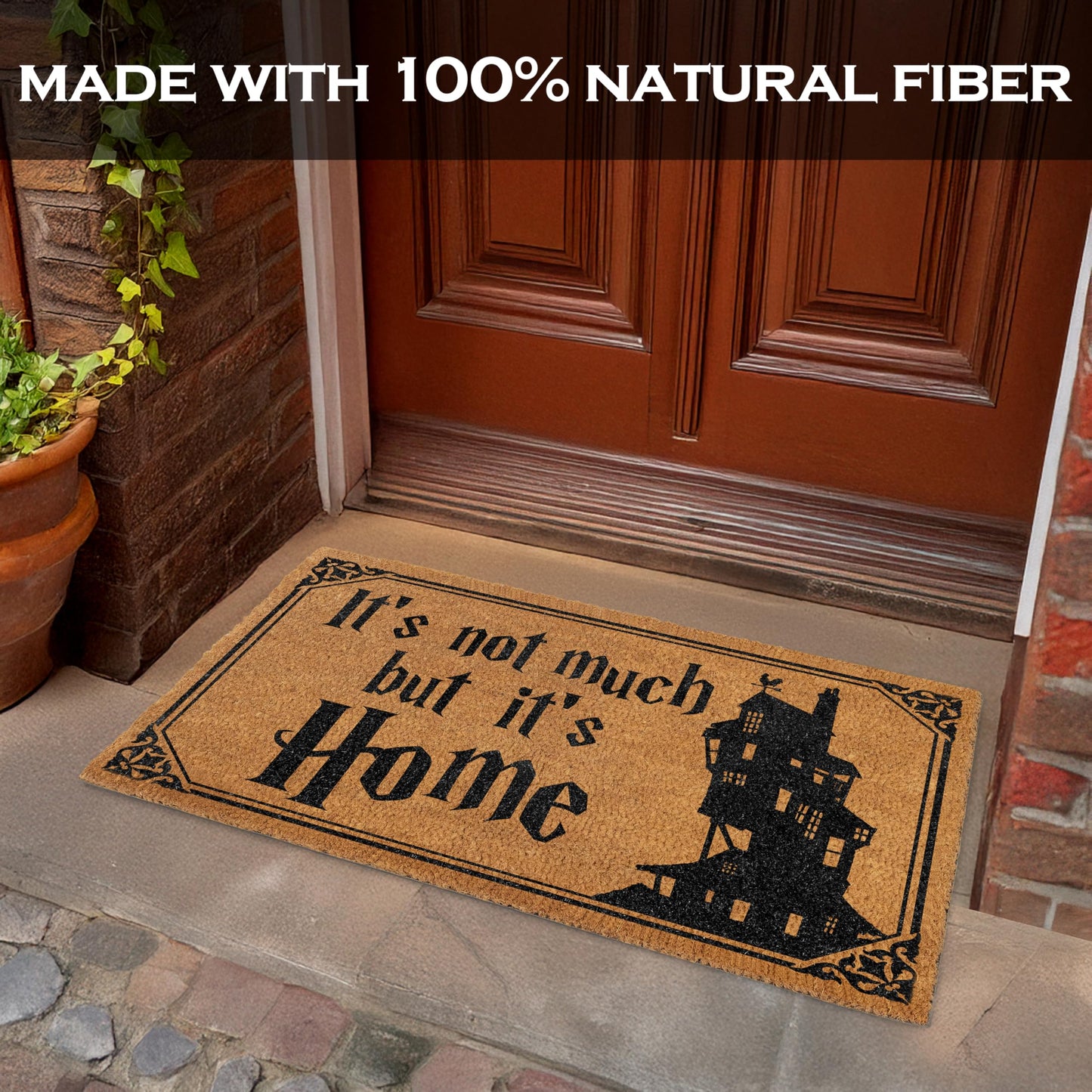 MAINEVENT It's Not Much but It's Home Door Mat 30x17 Inch, Nerd Welcome Mat for Covered Outdoor Area, Wizarding Rug, Wizarding Geeky Doormat, Geek Outdoor Decor, Funny Nerd Gift