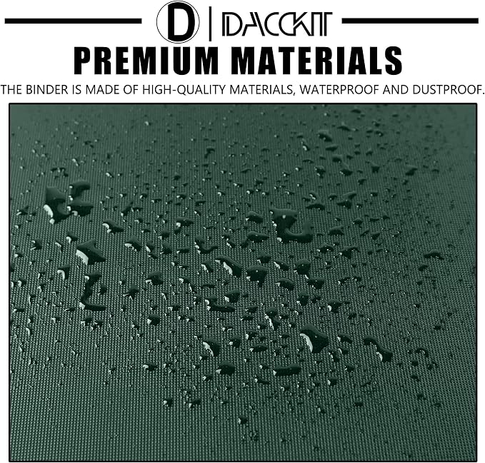 D DACCKIT Card Binder 16 Pocket - Fits 1024 Cards,4X4 Ringless Card Album with Sleeves for Trading Cards & Sports Cards(Model A,Blackish Green)