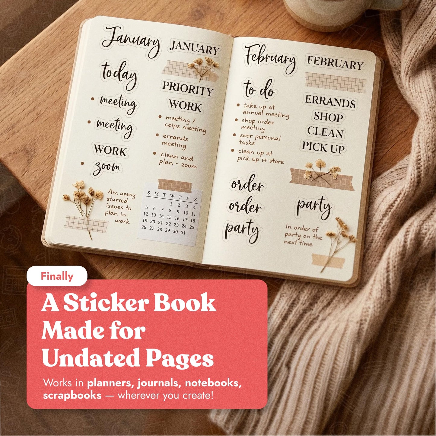 Rongrong Time to Date Planner Stickers Book for Planners, Calendars and Journals – Never Miss a Deadline with Our Essential Date Stickers – Scrapbook Accessories – 24 Pages