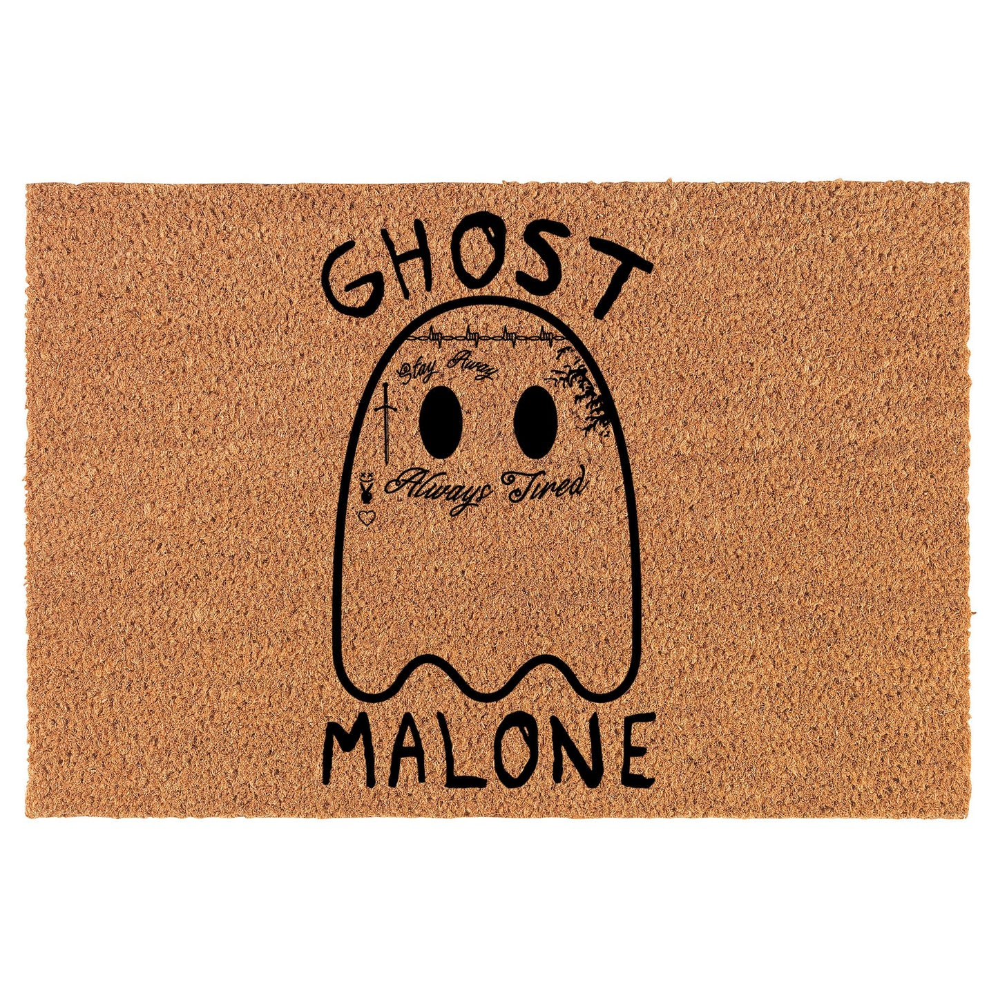 Coir Doormat Front Door Mat New Home Closing Housewarming Gift Ghost Malone Funny Halloween (30" x 18" Standard)