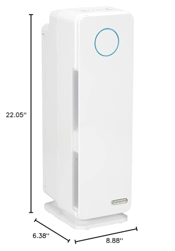 GermGuardian 5-In-1 HEPA Air Purifier for Home, Pet Air Purifier with HEPA Air Filter & UV-C Light, AC4300BPTCA, 743 Sq. Ft., 22'' Tower, Black