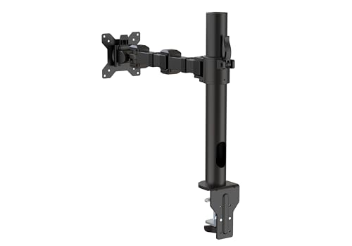 Amazon Basics Single Computer Monitor Stand with Tilt and Rotation, Height Adjustable VESA Desk Arm Mount, Steel, 30 inches, Black