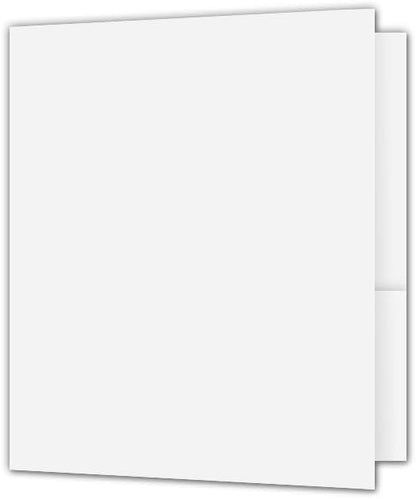 JAM PAPER Custom Printed Semi-Gloss Folders with Round Corner Pockets - Personalized Logo & Text - 12pt C1S - White - 250/Pack