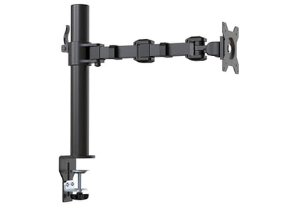 Amazon Basics Single Computer Monitor Stand with Tilt and Rotation, Height Adjustable VESA Desk Arm Mount, Steel, 30 inches, Black