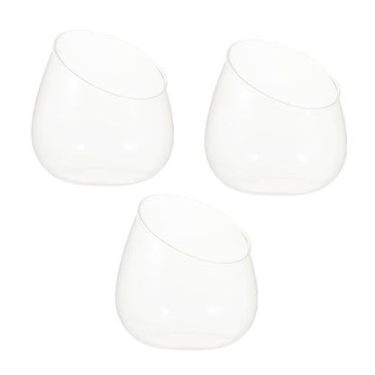 Zerodeko 3Pcs Cut Glass Bottle for Succulents Micro Landscape Terrarium Decorative Planter for Home Easy to Replace Plants Modern Style Display Container