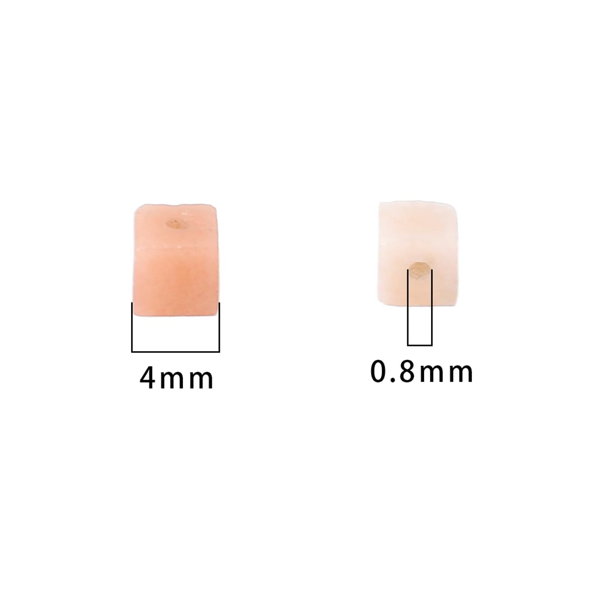 BEADIA Natural Pink Aventurine Square Stone Beads 4x4mm 85pcs Cube Loose Semi Gemstone Beads for Jewelry Making Design