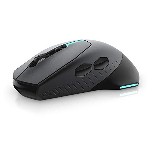 Alienware Wired/Wireless Gaming Mouse AW610M - 16000 DPI Optical Sensor, 350 Hour Rechargeable Battery, 7 Buttons, 3-ZONE 16.8m AlienFX RGB Lighting, Ergonomic - Dark Side of the Moon
