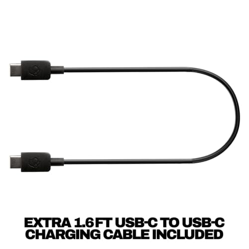 Skullcandy Hesh Evo Wireless Over-Ear Bluetooth Headphones with Extra USB-C Charging Cable, Noise Isolating, 36 Hours Battery, Foldable Lightweight Design, Microphone for iPhone Android - True Black