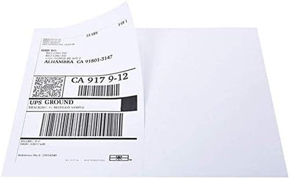 Round Corner Half Sheet Self Adhesive Shipping Labels for Laser and Ink Jet Printers, White Blank (1000 Sheets, 2000 Labels)