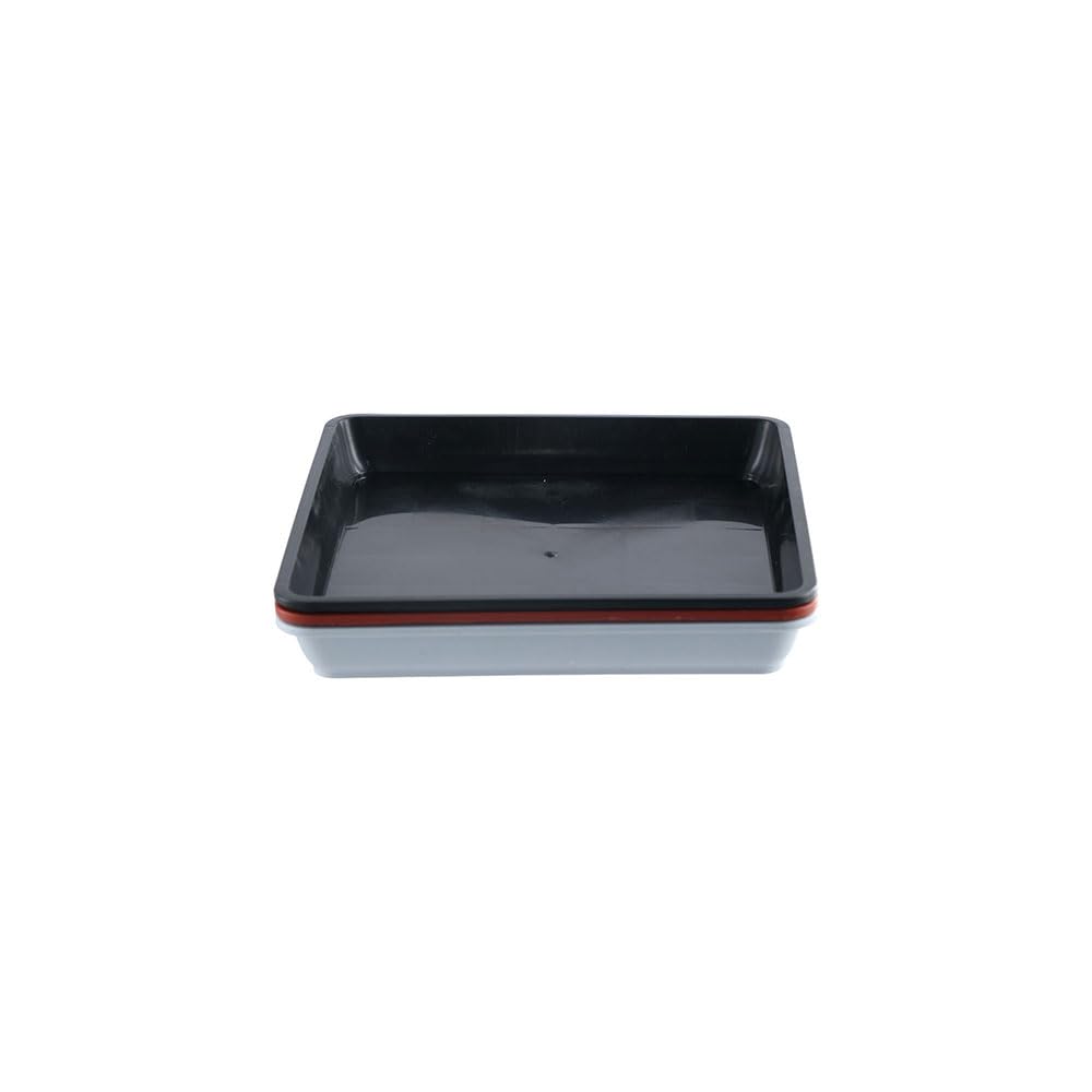 Pokinge 3 Packs Planter Tray, Durable Resin Flower Pot Tray 7.1” Square Flower Bottom Seat Outdoor Garden Plant Supplies Thick Water Drip Tray