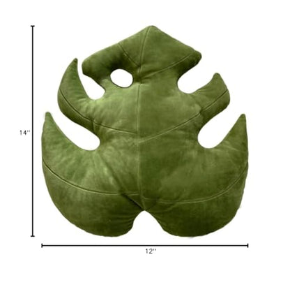 Green Philosophy Co. Monstera Leaf Pillow - Mossy Earth - Large Soft Plant-Shaped Plush Cushion for Couch, Bed, or Reading Nook - Cute & Unique Nature-Inspired Decor Super Soft & Cuddly Throw Pillow