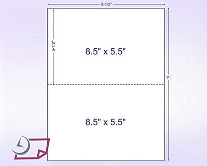 NextDayLabels - 8-1/2 x 11 Neon Color High Light Fluorescent Labels for Laser & Inkjet Printer (Pink Fluorescent, 8-1/2" x 5-1/2" - 2 Per Page | 200 Labels)