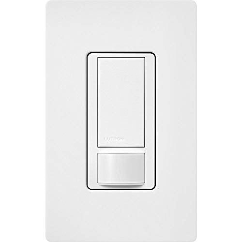 Lutron Maestro Motion Sensor Light Switch Indoor for Bathroom, Garage, Laundry Room, Any Bulbs, Occupancy Vacancy Sensor, Single-Pole, MS-OPS2-WH, White