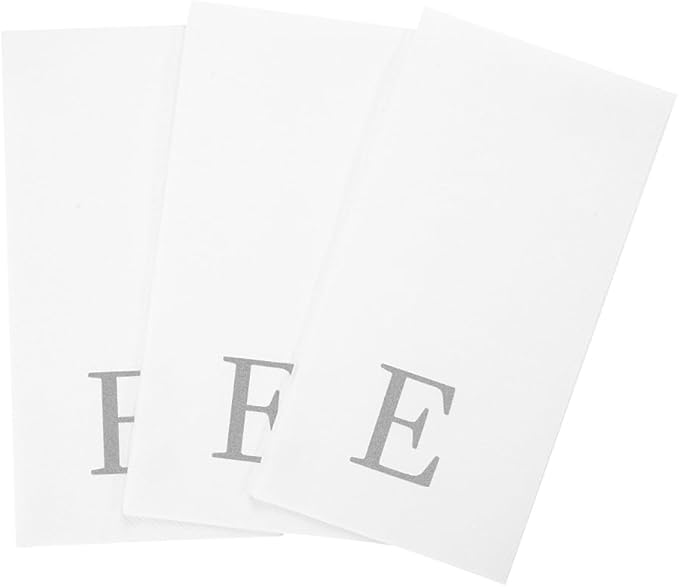 Luxenap 15.8 X 7.9 Inch Linen-Feel Guest Towels, 50 Lettered Hand Towels