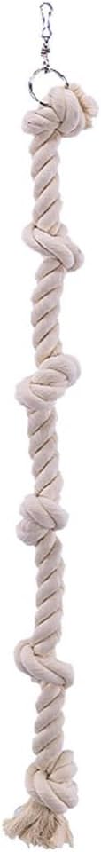 Bird Rope Toy with Knots Cotton Rope Cage Hanging Swing Parrot Bungee Toy for Chewing Climbing 15.74in in Length