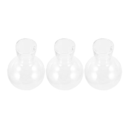 ARTIBETTER 3Pcs High Borosilicate Glass Hydroponic Vase with Holes on Wooden Stand, Desktop Glass Flower Planter for Plant Propagation and Terrarium Arrangement