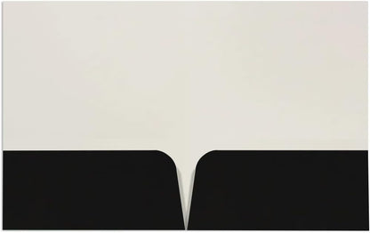 JAM PAPER Custom Printed Semi-Gloss Folders with Round Corner Pockets - Personalized Logo & Text - 12pt C1S - Black - 100/Pack