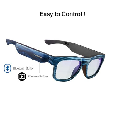 OhO Smart Glasses with Full HD Camera & Open Ear Bluetooth Speaker Headphone,Built in Memory,for Men Women