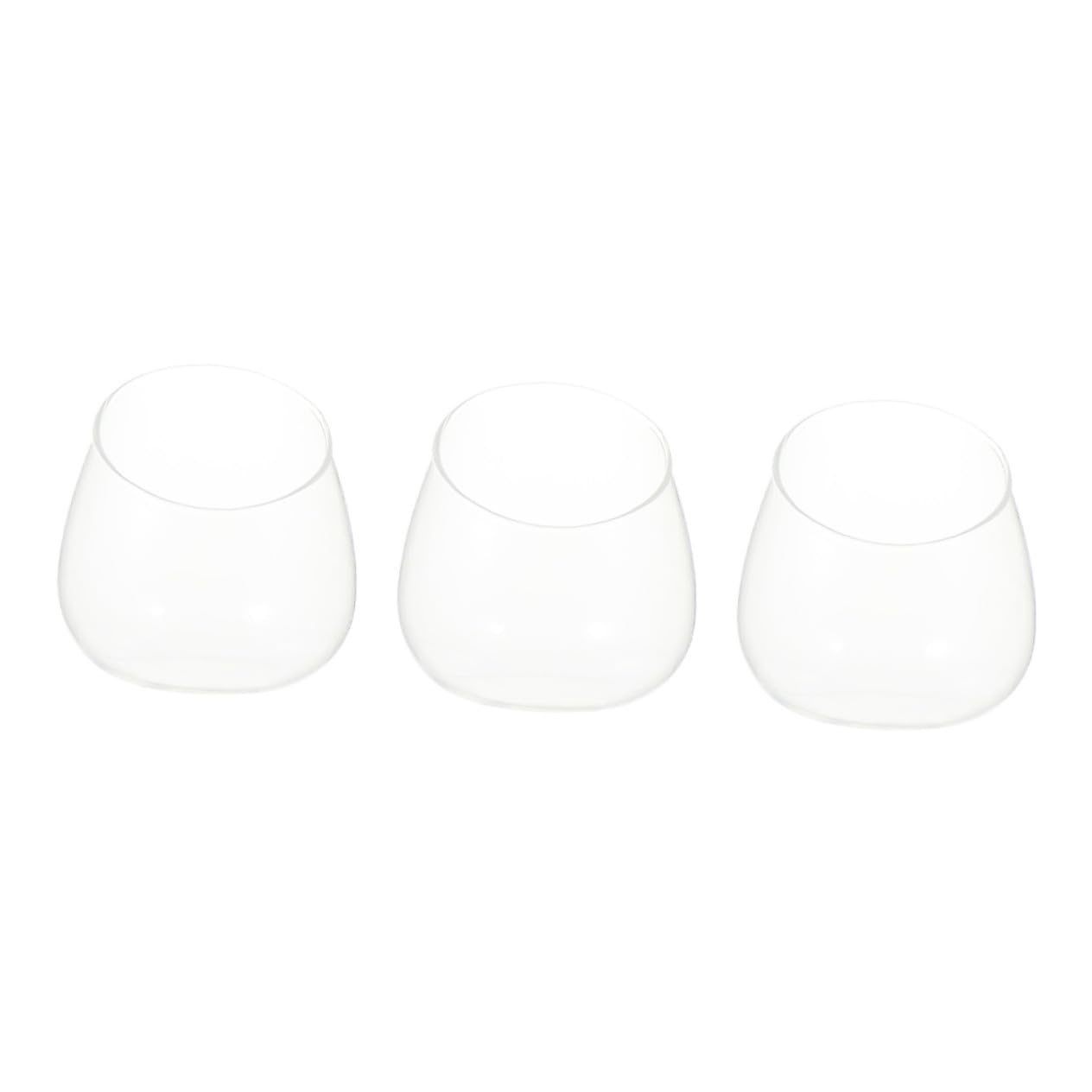NUSITOU 3pcs Slant Cut Glass Ecological Bottles for Succulents Micro Landscape Terrarium Tabletop Decoration Glass Plant Ornaments for Home and Office