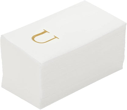 Luxenap 15.8 X 7.9 Inch Linen-Feel Guest Towels, 50 Lettered Hand Towels