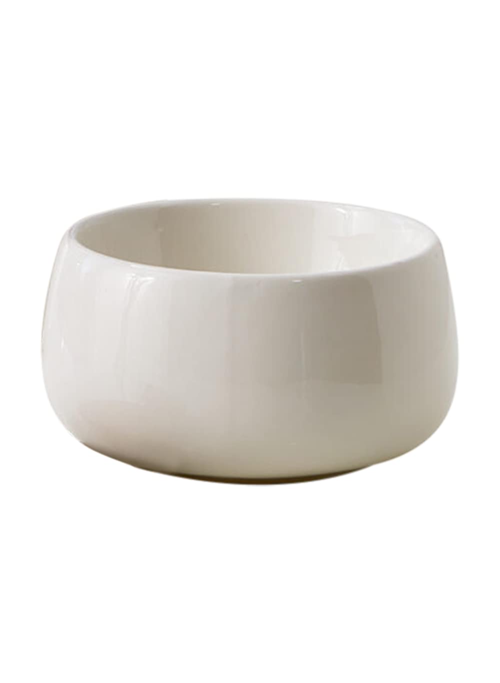 Serene Spaces Living Large Glossy White Ceramic Bowl, Modern Terrarium Succulent Planter, Floral Container, Trinket Holder, Fruit & Candy Bowl for Kitchen, Coffee Table, 8" Diameter & 4.5" Tall