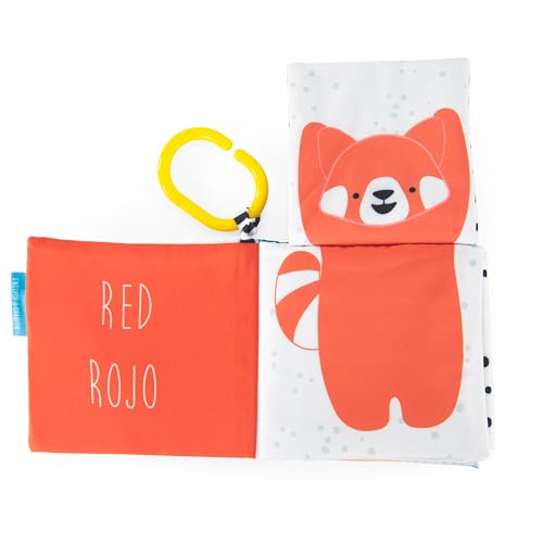 Sassy Peek-a-Boo Activity Book with Attachable Link for On-The-Go Travel, Sensory Play, Black & White, Ages 0+ Months