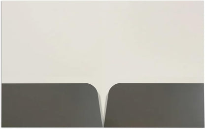 JAM PAPER Custom Printed Semi-Gloss Folders with Round Corner Pockets - Personalized Logo & Text - 10 pt C2S - Grey - 100/Pack