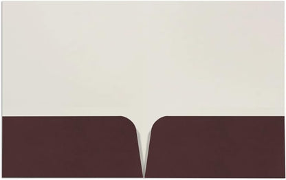 JAM PAPER Custom Printed Semi-Gloss Folders with Round Corner Pockets - Personalized Logo & Text - 10 pt C2S - Brown - 100/Pack