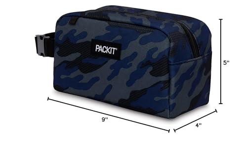 PackIt® Freezable Snack Box, Checked Out, Built with ECOFREEZE Technology, Collapsible, Reusable, Zip Closure with Buckle Handle, Designed For Work Snacks, Fresh Snacks On the Go, Adults, and All Ages
